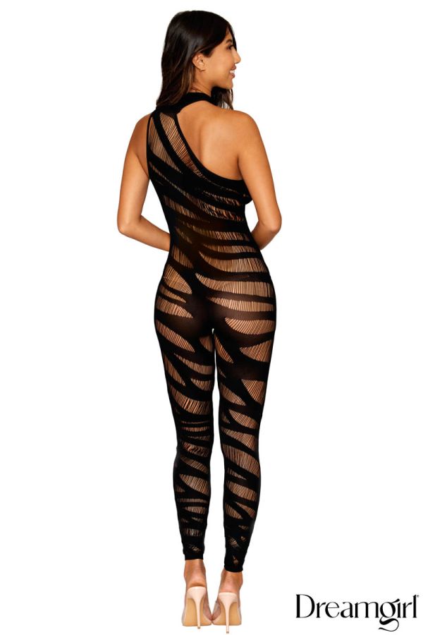 DG0470 - Asymmetric Slash Bodystocking 