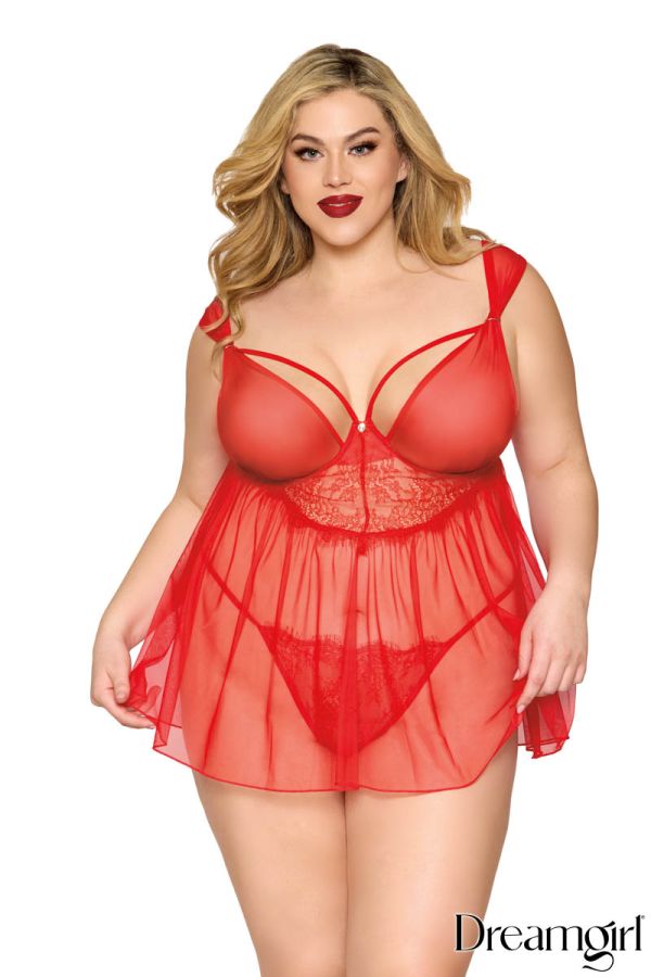 DG13483X - Eyelash Lace Babydoll