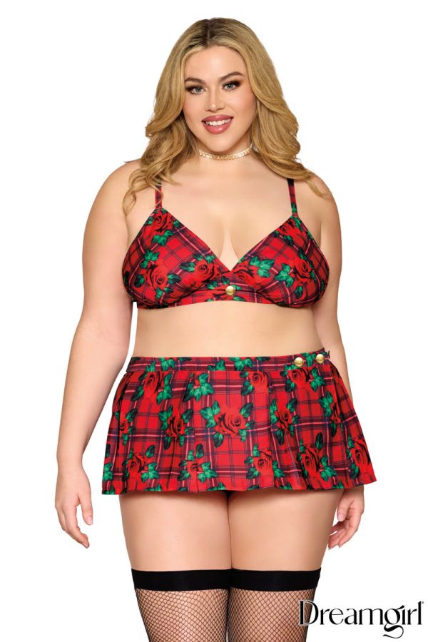 DG13532X - Plaid Rose 2PC