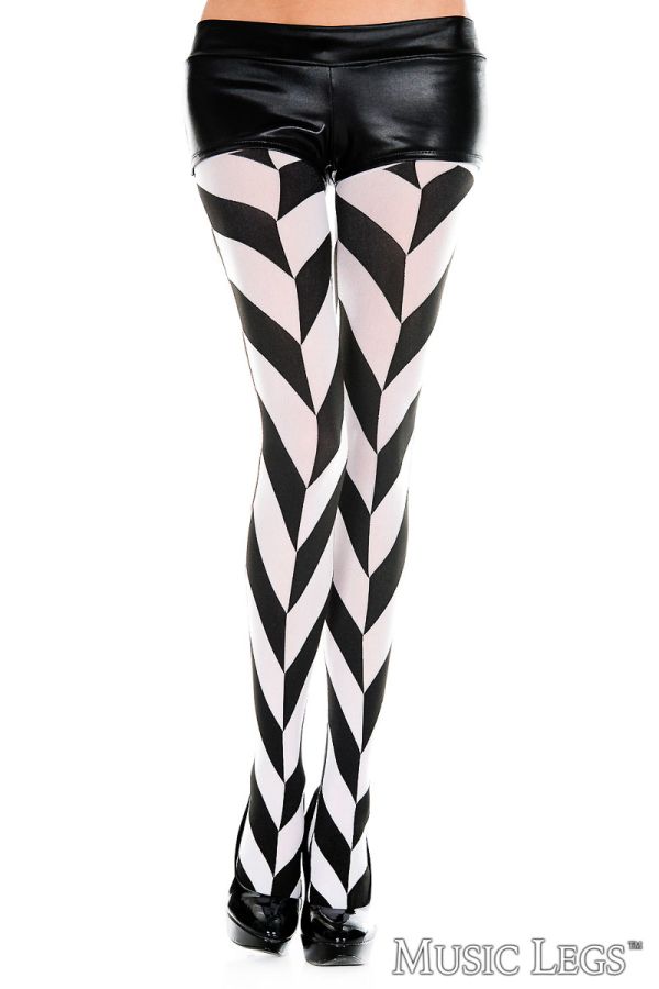 ML7085 - Diagonal Striped Pantyhose