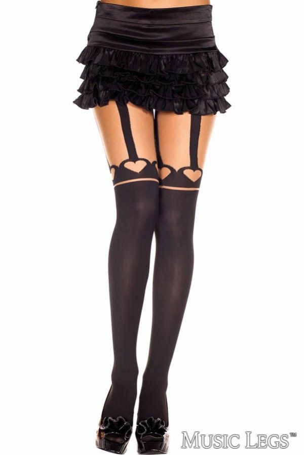 ML7173 - HEART GARTER PANTYHOSE