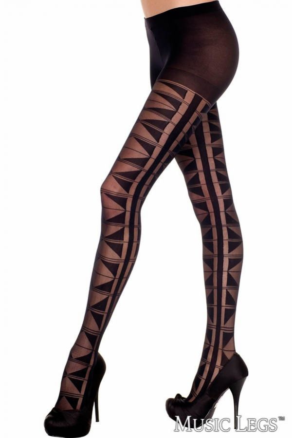 ML7291 - TRIANGLE PRINT PANTYHOSE