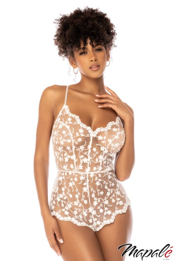 MA7543 - Sheer Floral Romper