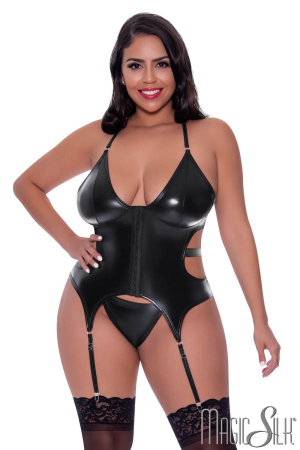 MSM319 - Wet Look Bustier & Thong