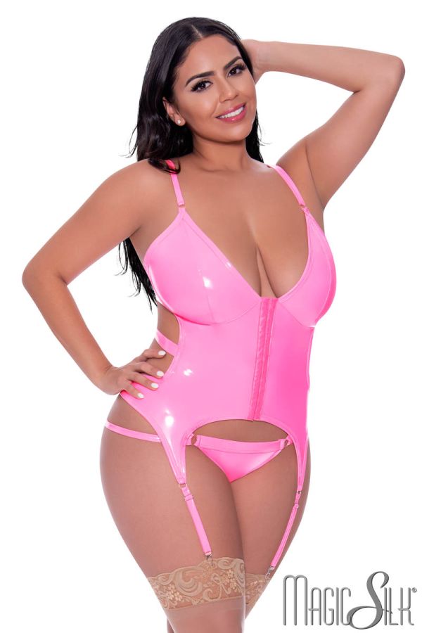 MSM319 - Wet Look Bustier & Thong