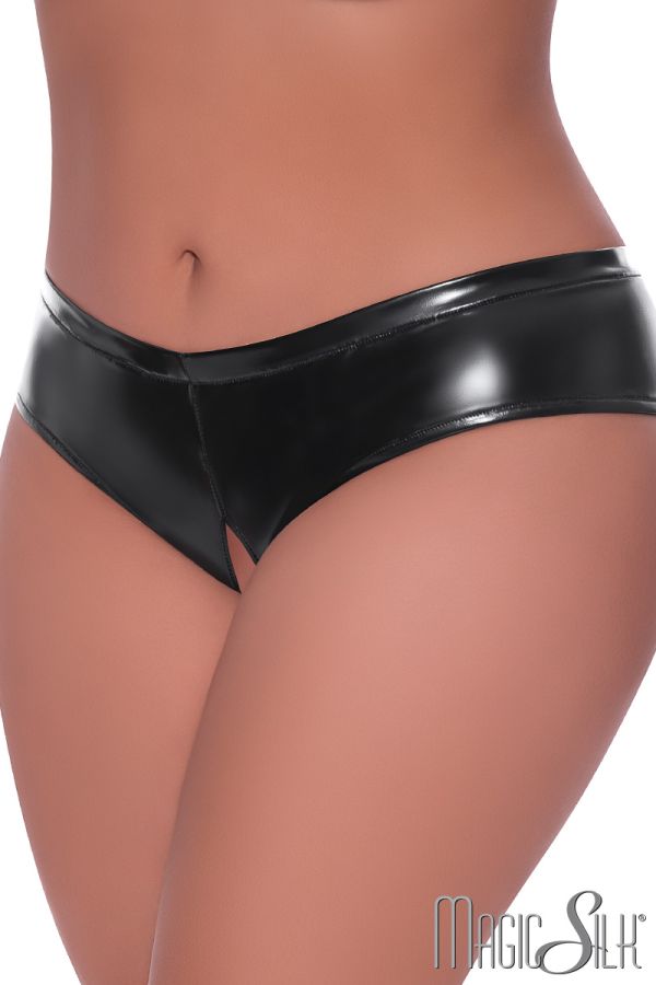 MSP409 - Wet Look Open Crotch Panty