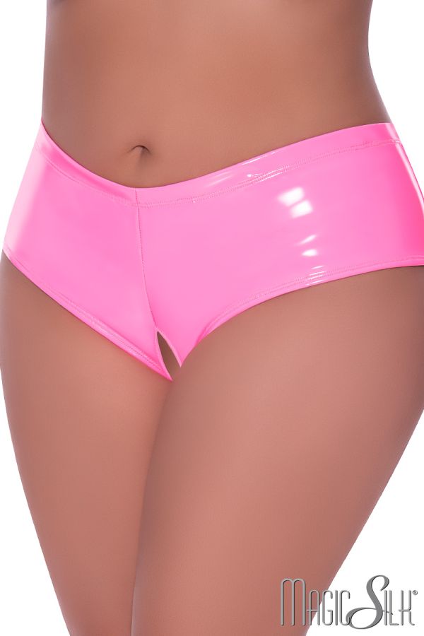 MSP409 - Wet Look Open Crotch Panty